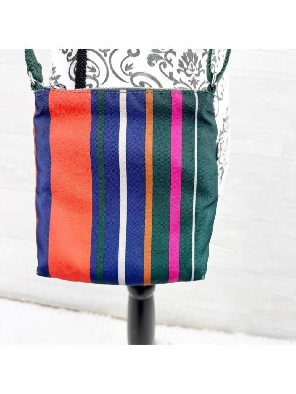 Kipling Alvar Rainbow Striped Nylon Crossbody Purse - Picture 3 of 12